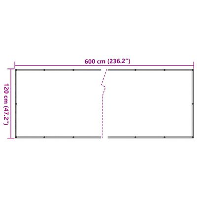 vidaXL altanafskærmning 600x120 cm PVC antracitgrå