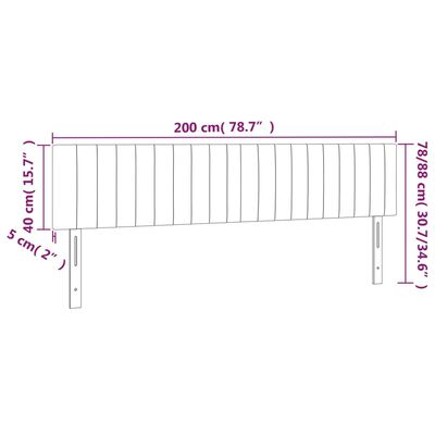 vidaXL sengegavl med LED-lys 200x5x78/88 cm stof mørkegrå