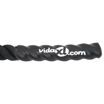 vidaXL battle rope 9 m 6,8 kg polyester sort