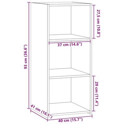 vidaXL reol 40x41x93 cm konstrueret træ hvid