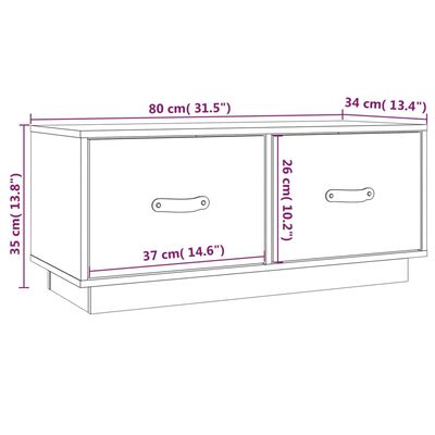 vidaXL tv-bord 80x34x35 cm massivt fyrretræ grå