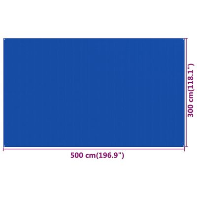vidaXL telttæppe 300x500 cm HDPE blå