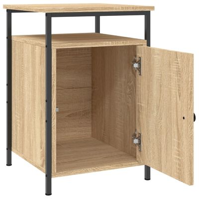 vidaXL sengeborde 2 stk. 40x42x60 cm konstrueret træ sonoma-eg