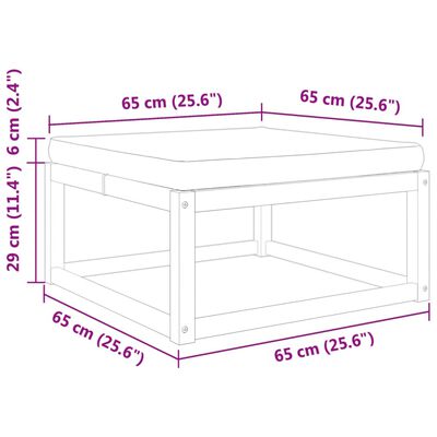 vidaXL haveskammel med hynde 65x65x29 cm massivt akacietræ