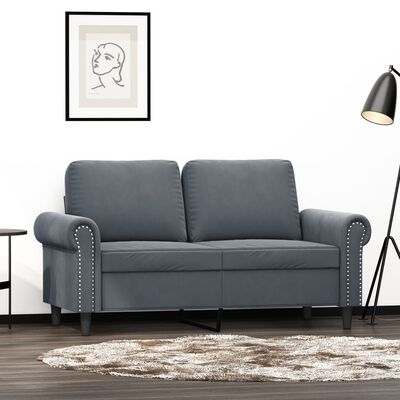 vidaXL 2-personers sofa 120 cm velour mørkegrå