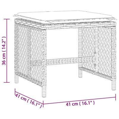 vidaXL haveskamler 4 stk. med hynder 41x41x36 cm polyrattan beige