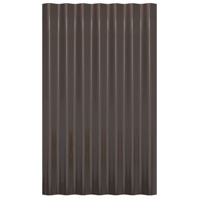 vidaXL tagplader 12 stk. 60x36 cm pulverlakeret stål brun