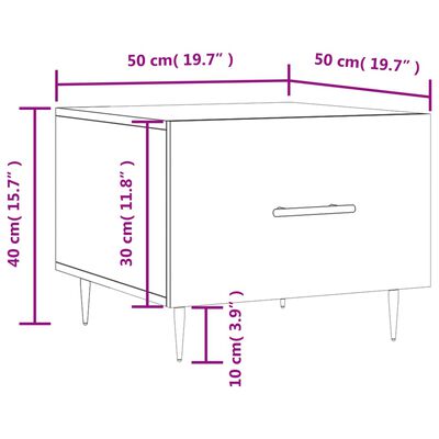 vidaXL sofabord 50x50x40 cm konstrueret træ hvid