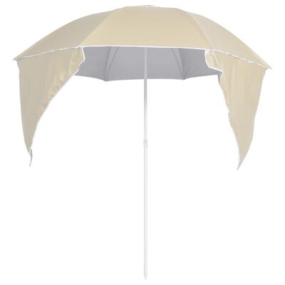 vidaXL strandparasol med sidevægge 215 cm sandfarvet