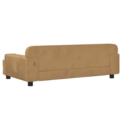 vidaXL sofa til børn 90x53x30 cm velour brun