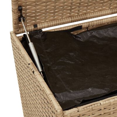 vidaXL opbevaringsboks til haven 190 l polyrattan beige