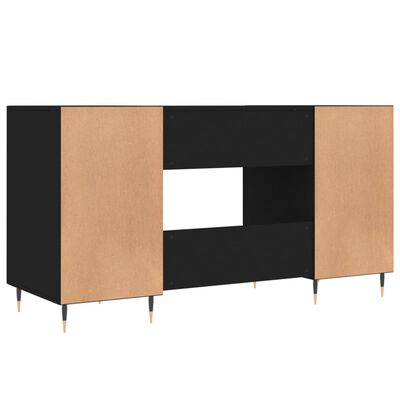 vidaXL skrivebord 140x50x75 cm konstrueret træ sort