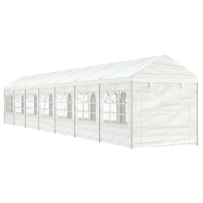 vidaXL pavillon med tag 15,61x2,28x2,69 m polyethylen hvid