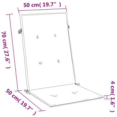 vidaXL stolehynder med høj ryg 2 stk. 120x50x4 cm stof mørkegrå