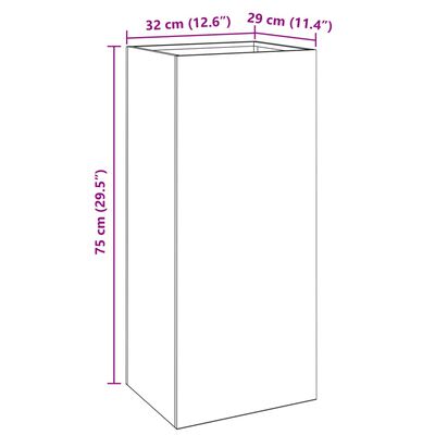 vidaXL plantekasse 32x29x75 cm koldvalset stål antracitgrå