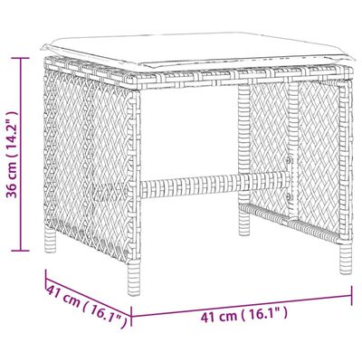 vidaXL haveskamler 4 stk. med hynder 41x41x36 cm polyrattan brun