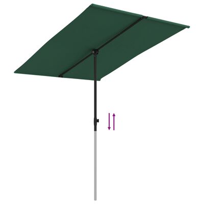 vidaXL haveparasol med aluminiumsstang 2x1,5 m grøn