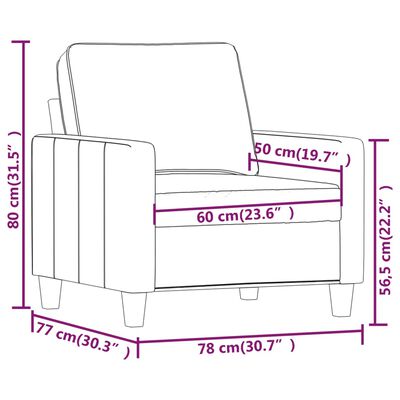 vidaXL lænestol 60 cm stof mørkegrå