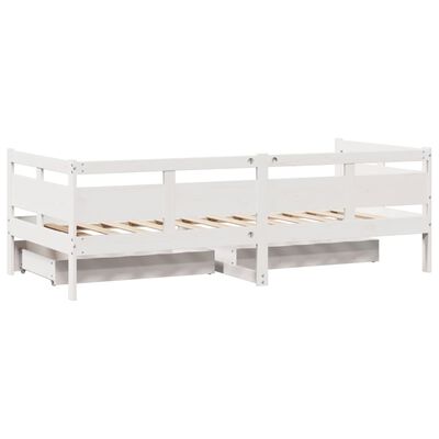 vidaXL daybed med skuffer 80x200 cm massivt fyrretræ hvid