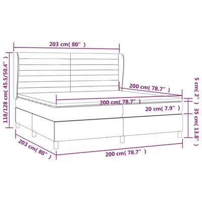 vidaXL kontinentalseng med madras 200x200 cm stof blå