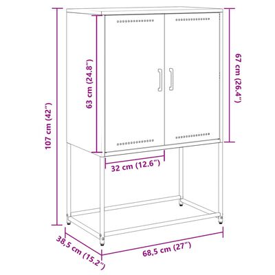 vidaXL tv-bord 68x39x60,5 cm stål antracitgrå