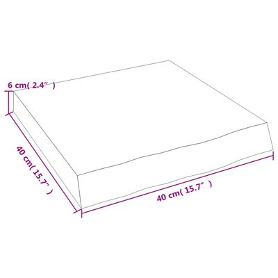 vidaXL bordplade til badeværelse 40x40x(2-6) cm massivt træ lysebrun