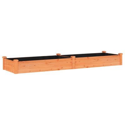 vidaXL plantekasse med foring 240x60x25 cm massivt fyrretræ brun