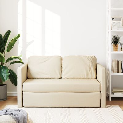 vidaXL 2-i-1 sovesofa 112x174x55 cm stof creme