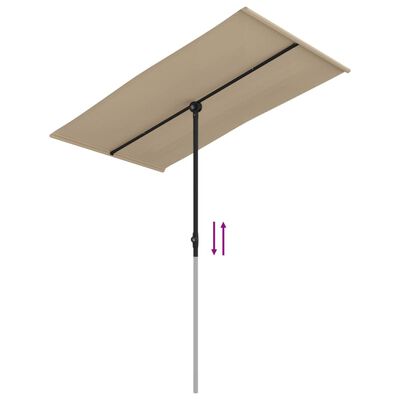 vidaXL haveparasol med aluminiumstang 180x110 cm gråbrun