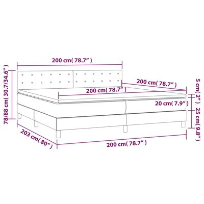 vidaXL kontinentalseng med madras 200x200 cm stof cremefarvet