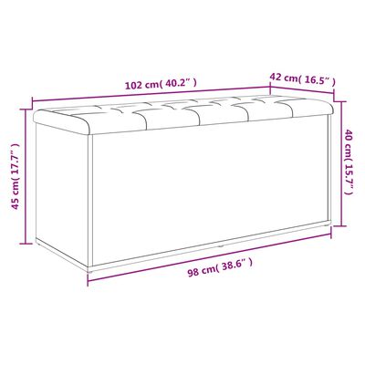 vidaXL opbevaringsbænk 102x42x45 cm konstrueret træ hvid