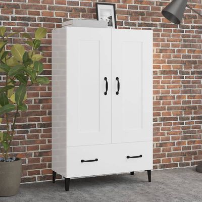 vidaXL skab 70x31x115 cm konstrueret træ hvid højglans