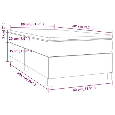 vidaXL kontinentalseng med madras 80x200 cm stof mørkegrå