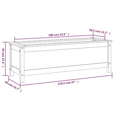 vidaXL højbed 119,5x40x39 cm massivt douglasgran