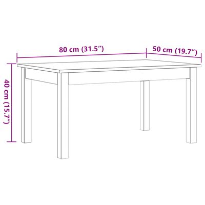 vidaXL sofabord 80x50x40 cm massivt fyrretræ gyldenbrun