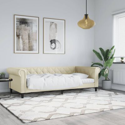 vidaXL daybed 80x200 cm kunstlæder cremefarvet