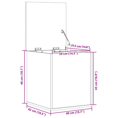 vidaXL opbevaringsboks 40x42x46 cm konstrueret træ betongrå