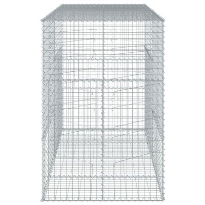 vidaXL gabionkurv med cover 200x100x150 cm galvaniseret jern