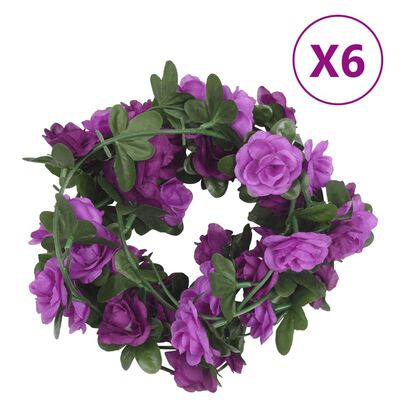 vidaXL blomsterguirlander til jul 6 stk. 240 cm lyslilla