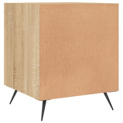 vidaXL sengeborde 2 stk. 40x40x50 cm konstrueret træ sonoma-eg