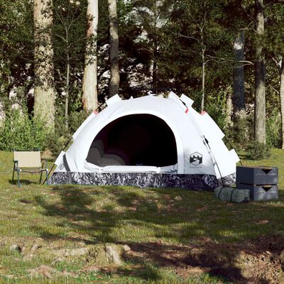 vidaXL 4-personers campingtelt quick-release mørklægning hvid