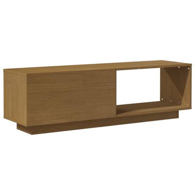 vidaXL tv-skab 110x30x33,5 cm massivt fyrretræ gyldenbrun