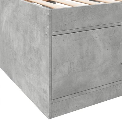 vidaXL daybed med skuffer 100x200 cm konstrueret træ betongrå