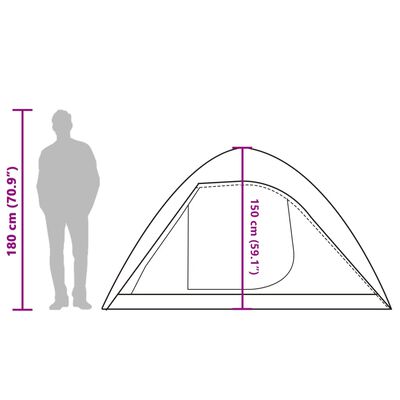 vidaXL 4-personers campingtelt vandtæt mørklægningsstof hvid