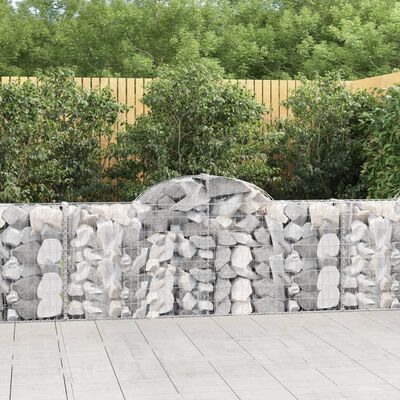 vidaXL buede gabionkurve 3 stk. 200x30x80/100 cm galvaniseret jern