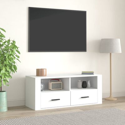 vidaXL tv-bord 100x35x40 cm konstrueret træ hvid