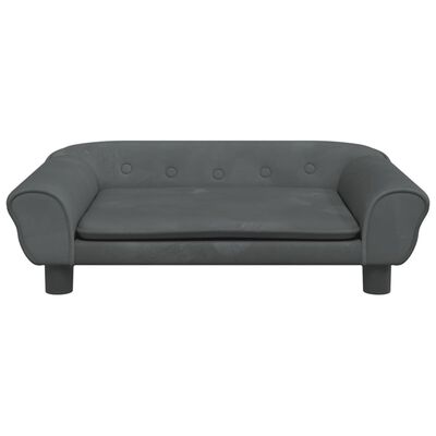 vidaXL sofa til børn 70x45x26 cm velour mørkegrå