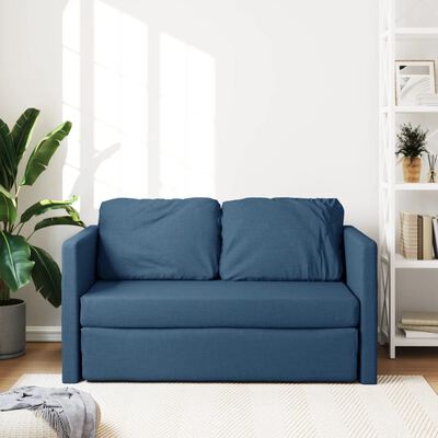 vidaXL 2-i-1 sovesofa 112x174x55 cm stof blå