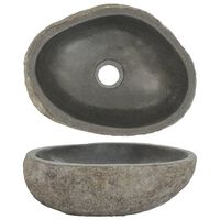 vidaXL håndvask (29-38) x (24-31) cm oval flodsten