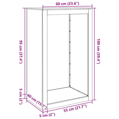 vidaXL brændestativ 60x40x100 cm stål sort